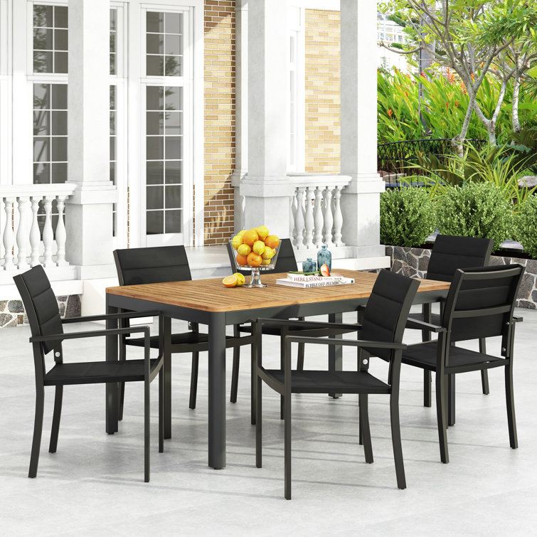 Ebern Designs Rectangular 6 Person Outdoor Dining Set Wayfair
